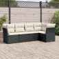 vidaXL 5-tlg. Garten-Sofagarnitur mit Kissen Schwarz Poly Rattan vidaXL 5-tlg. Garten-Sofagarnitur mit Kissen Schwarz Poly Rattan
