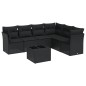 vidaXL 7-tlg. Garten-Sofagarnitur mit Kissen Schwarz Poly Rattan vidaXL 7-tlg. Garten-Sofagarnitur mit Kissen Schwarz Poly Rattan