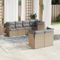 vidaXL 7-tlg. Garten-Sofagarnitur mit Kissen Beige Poly Rattan vidaXL 7-tlg. Garten-Sofagarnitur mit Kissen Beige Poly Rattan