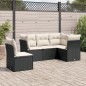 vidaXL 5-tlg. Garten-Sofagarnitur mit Kissen Schwarz Poly Rattan vidaXL 5-tlg. Garten-Sofagarnitur mit Kissen Schwarz Poly Rattan