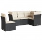 vidaXL 5-tlg. Garten-Sofagarnitur mit Kissen Schwarz Poly Rattan vidaXL 5-tlg. Garten-Sofagarnitur mit Kissen Schwarz Poly Rattan