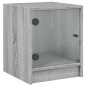 vidaXL Nachttisch mit Glastür Grau Sonoma 35x37x42 cm vidaXL Nachttisch mit Glastür Grau Sonoma 35x37x42 cm