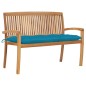 Stapelbare Gartenbank mit Auflage 128,5 cm Massivholz Teak Stapelbare Gartenbank mit Auflage 128,5 cm Massivholz Teak