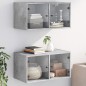 vidaXL Wandschränke mit Glastüren 2 Stk. Betongrau 68,5x37x35 cm vidaXL Wandschränke mit Glastüren 2 Stk. Betongrau 68,5x37x35 cm