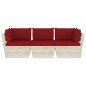 vidaXL Garten-Palettensofa 3-Sitzer mit Kissen Fichtenholz vidaXL Garten-Palettensofa 3-Sitzer mit Kissen Fichtenholz