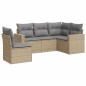 vidaXL 5-tlg. Garten-Sofagarnitur mit Kissen Beige Poly Rattan vidaXL 5-tlg. Garten-Sofagarnitur mit Kissen Beige Poly Rattan