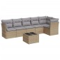 vidaXL 7-tlg. Garten-Sofagarnitur mit Kissen Beige Poly Rattan vidaXL 7-tlg. Garten-Sofagarnitur mit Kissen Beige Poly Rattan