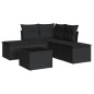 vidaXL 6-tlg. Garten-Sofagarnitur mit Kissen Schwarz Poly Rattan vidaXL 6-tlg. Garten-Sofagarnitur mit Kissen Schwarz Poly Rattan