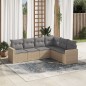 vidaXL 6-tlg. Garten-Sofagarnitur mit Kissen Beige Poly Rattan vidaXL 6-tlg. Garten-Sofagarnitur mit Kissen Beige Poly Rattan