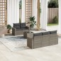 vidaXL 6-tlg. Garten-Sofagarnitur mit Kissen Grau Poly Rattan vidaXL 6-tlg. Garten-Sofagarnitur mit Kissen Grau Poly Rattan