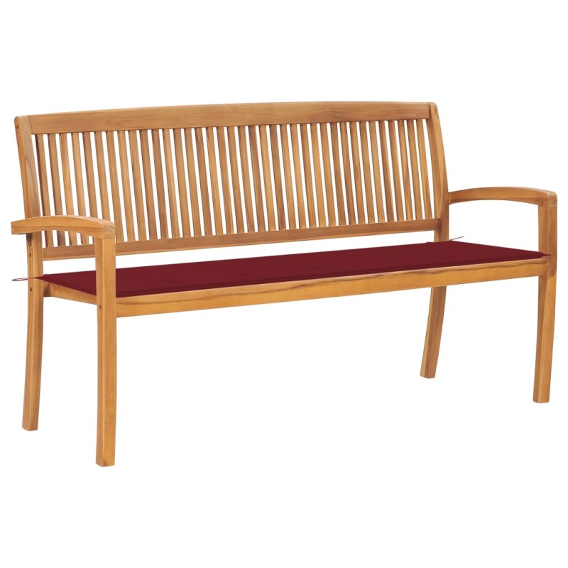 vidaXL Stapelbare Gartenbank mit Auflage 159 cm Massivholz Teak vidaXL Stapelbare Gartenbank mit Auflage 159 cm Massivholz Teak