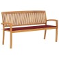 vidaXL Stapelbare Gartenbank mit Auflage 159 cm Massivholz Teak vidaXL Stapelbare Gartenbank mit Auflage 159 cm Massivholz Teak