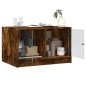 vidaXL Couchtisch mit Glastüren Räuchereiche 68x50x42 cm vidaXL Couchtisch mit Glastüren Räuchereiche 68x50x42 cm