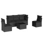 vidaXL 6-tlg. Garten-Sofagarnitur mit Kissen Schwarz Poly Rattan vidaXL 6-tlg. Garten-Sofagarnitur mit Kissen Schwarz Poly Rattan