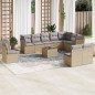 vidaXL 11-tlg. Garten-Sofagarnitur mit Kissen Beige Poly Rattan vidaXL 11-tlg. Garten-Sofagarnitur mit Kissen Beige Poly Rattan