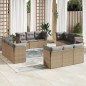 vidaXL 12-tlg. Garten-Sofagarnitur mit Kissen Beige Poly Rattan vidaXL 12-tlg. Garten-Sofagarnitur mit Kissen Beige Poly Rattan
