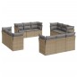 vidaXL 12-tlg. Garten-Sofagarnitur mit Kissen Beige Poly Rattan vidaXL 12-tlg. Garten-Sofagarnitur mit Kissen Beige Poly Rattan