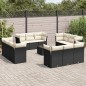 vidaXL 13-tlg. Garten-Sofagarnitur mit Kissen Schwarz Poly Rattan vidaXL 13-tlg. Garten-Sofagarnitur mit Kissen Schwarz Poly Rattan