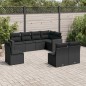 vidaXL 8-tlg. Garten-Sofagarnitur mit Kissen Schwarz Poly Rattan vidaXL 8-tlg. Garten-Sofagarnitur mit Kissen Schwarz Poly Rattan