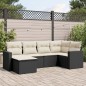 vidaXL 6-tlg. Garten-Sofagarnitur mit Kissen Schwarz Poly Rattan vidaXL 6-tlg. Garten-Sofagarnitur mit Kissen Schwarz Poly Rattan