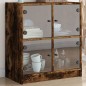 vidaXL Beistellschrank mit Glastüren Räuchereiche 68x37x75,5 cm vidaXL Beistellschrank mit Glastüren Räuchereiche 68x37x75,5 cm
