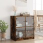 vidaXL Beistellschrank mit Glastüren Räuchereiche 68x37x75,5 cm vidaXL Beistellschrank mit Glastüren Räuchereiche 68x37x75,5 cm
