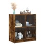 vidaXL Beistellschrank mit Glastüren Räuchereiche 68x37x75,5 cm vidaXL Beistellschrank mit Glastüren Räuchereiche 68x37x75,5 cm
