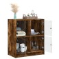 vidaXL Beistellschrank mit Glastüren Räuchereiche 68x37x75,5 cm vidaXL Beistellschrank mit Glastüren Räuchereiche 68x37x75,5 cm