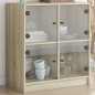 vidaXL Beistellschrank mit Glastüren Sonoma-Eiche 68x37x75,5 cm vidaXL Beistellschrank mit Glastüren Sonoma-Eiche 68x37x75,5 cm