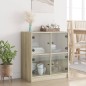 vidaXL Beistellschrank mit Glastüren Sonoma-Eiche 68x37x75,5 cm vidaXL Beistellschrank mit Glastüren Sonoma-Eiche 68x37x75,5 cm