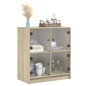 vidaXL Beistellschrank mit Glastüren Sonoma-Eiche 68x37x75,5 cm vidaXL Beistellschrank mit Glastüren Sonoma-Eiche 68x37x75,5 cm