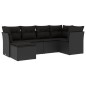 vidaXL 6-tlg. Garten-Sofagarnitur mit Kissen Schwarz Poly Rattan vidaXL 6-tlg. Garten-Sofagarnitur mit Kissen Schwarz Poly Rattan