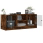vidaXL TV-Schrank mit Glastüren Räuchereiche 102x37x42 cm vidaXL TV-Schrank mit Glastüren Räuchereiche 102x37x42 cm
