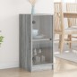 vidaXL Beistellschrank mit Glastüren Grau Sonoma 35x37x75,5 cm vidaXL Beistellschrank mit Glastüren Grau Sonoma 35x37x75,5 cm