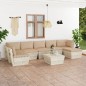8-tlg. Garten-Sofagarnitur aus Paletten mit Kissen Fichtenholz 8-tlg. Garten-Sofagarnitur aus Paletten mit Kissen Fichtenholz