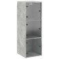 vidaXL Wandschrank mit Glastüren Betongrau 35x37x100 cm vidaXL Wandschrank mit Glastüren Betongrau 35x37x100 cm