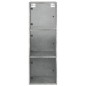 vidaXL Wandschrank mit Glastüren Betongrau 35x37x100 cm vidaXL Wandschrank mit Glastüren Betongrau 35x37x100 cm