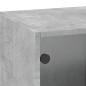 vidaXL Wandschrank mit Glastüren Betongrau 35x37x100 cm vidaXL Wandschrank mit Glastüren Betongrau 35x37x100 cm