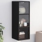 vidaXL Wandschrank mit Glastüren Schwarz 35x37x100 cm vidaXL Wandschrank mit Glastüren Schwarz 35x37x100 cm