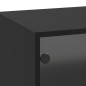 vidaXL Wandschrank mit Glastüren Schwarz 35x37x100 cm vidaXL Wandschrank mit Glastüren Schwarz 35x37x100 cm