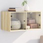 vidaXL Wandschrank mit Glastüren Sonoma-Eiche 68,5x37x35 cm vidaXL Wandschrank mit Glastüren Sonoma-Eiche 68,5x37x35 cm