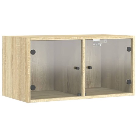 vidaXL Wandschrank mit Glastüren Sonoma-Eiche 68,5x37x35 cm