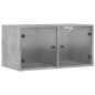 vidaXL Wandschrank mit Glastüren Betongrau 68,5x37x35 cm vidaXL Wandschrank mit Glastüren Betongrau 68,5x37x35 cm