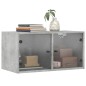 vidaXL Wandschrank mit Glastüren Betongrau 68,5x37x35 cm vidaXL Wandschrank mit Glastüren Betongrau 68,5x37x35 cm