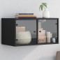 vidaXL Wandschrank mit Glastüren Schwarz 68,5x37x35 cm vidaXL Wandschrank mit Glastüren Schwarz 68,5x37x35 cm