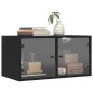 vidaXL Wandschrank mit Glastüren Schwarz 68,5x37x35 cm vidaXL Wandschrank mit Glastüren Schwarz 68,5x37x35 cm
