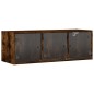 vidaXL Wandschrank mit Glastüren Räuchereiche 102x37x35 cm vidaXL Wandschrank mit Glastüren Räuchereiche 102x37x35 cm
