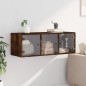 vidaXL Wandschrank mit Glastüren Räuchereiche 102x37x35 cm vidaXL Wandschrank mit Glastüren Räuchereiche 102x37x35 cm