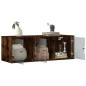 vidaXL Wandschrank mit Glastüren Räuchereiche 102x37x35 cm vidaXL Wandschrank mit Glastüren Räuchereiche 102x37x35 cm
