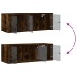 vidaXL Wandschrank mit Glastüren Räuchereiche 102x37x35 cm vidaXL Wandschrank mit Glastüren Räuchereiche 102x37x35 cm